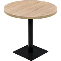 vidaXL Bistrotafel rond 80x75 cm MDF en staal eikenkleur