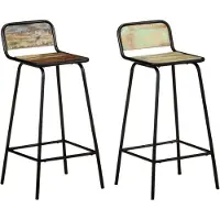 vidaXL Barstoelen 2 st massief gerecycled hout