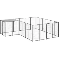 vidaXL Hondenkennel 8,47 m² staal zwart