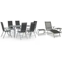 vidaXL 10-delige tuinset, zwart en zilver