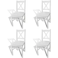 vidaXL Eetkamerstoelen hout wit 4 st online kopen