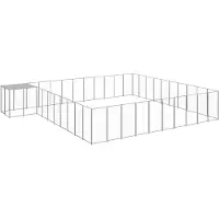vidaXL Hondenkennel 31,46 m² staal zilverkleurig