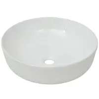 vidaXL Wastafel, rond, keramiek, wit, 41,5 x 13,5 cm