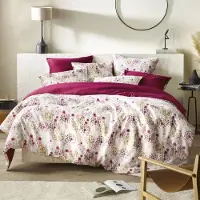De Witte Lietaer Dekbedovertrek Grace Red Plum Satijn-200 x 200 / 220 cm | 2-Persoons