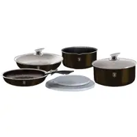 Berlinger Haus Pannenset Shiny Black Aluminium Zwart 8-delig