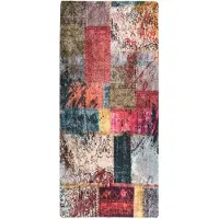 vidaXL Vloerkleed wasbaar patchwork 80x300 cm meerkleurig