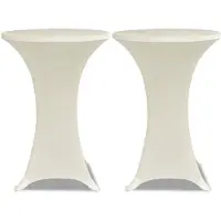vidaXL Statafelhoes Stretch Ø70cm Crème (2 stuks)