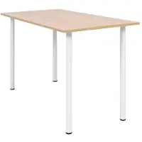 vidaXL Eettafel, 120x60x73 cm, eikenbruin en wit