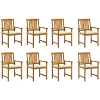 vidaXL Tuinstoelen 8 st met kussens massief acaciahout