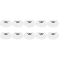 BES LED Spot Armatuur 10 Pack - Pragmi Pollon Pro - GU10 Inbouwspot - Rond - Wit - Aluminium - Verdiept - Ø82mm