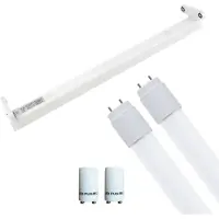 BES LED LED TL Armatuur met T8 Buis Incl. Starter - Aigi Dybolo - 60cm Dubbel - 16W - Helder/Koud Wit 6400K - Beschermingsgraad