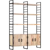 vidaXL Boekenkast met 4 schappen 124x30x180 cm massief mangohout