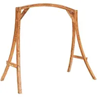 vidaXL Schommelframe massief gebogen hout met teakafwerking
