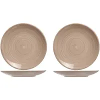 COSY&TRENDY 6x stuks ontbijt/dessert bordjes Turbolino beige/bruin 22 cm - Ontbijtborden