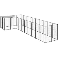 vidaXL Hondenkennel 7,26 m² staal zwart