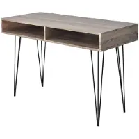 vidaXL Bureau met 2 compartimenten grijs