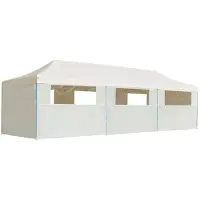 vidaXL Vouwtent pop-up met 8 zijwanden 870x291x315 cm crème