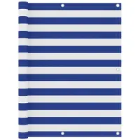 vidaXL Balkonscherm 120x300 cm oxford stof wit en blauw
