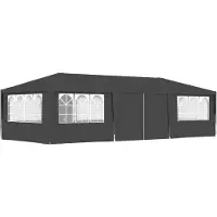 vidaXL Professionele partytent met zijwanden, 4x9 meter, antraciet, 90 g/m²