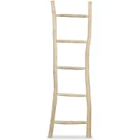 vidaXL Handdoekenladder met 5 sporten 45x150 cm teakhout