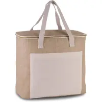 Kimood Koelbox/koeltas jute/canvas XL beige 20 liter - Koeltas