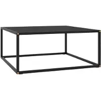 vidaXL Salontafel zwart met zwart glas, 80x80x35 cm