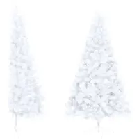 vidaXL Kunstkerstboom met standaard half 150 cm PVC wit