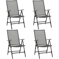 vidaXL Opklapbare stoelen van gaas, 4 stuks, staal, antraciet
