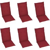 vidaXL Tuinstoelkussens 6 st hoge rug 120x50x3 cm stof wijnrood