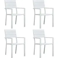 vidaXL Tuinstoelen 4 st hout-look HDPE wit