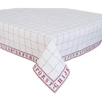 Clayre & Eef tafelkleed 150x250 cm - wit, rood - katoen, 100% katoen