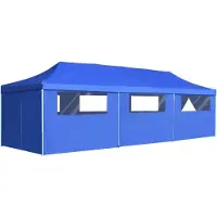 vidaXL Vouwtent pop-up met 8 zijwanden 870x291x315 cm blauw