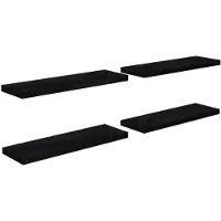 vidaXL Wandschappen zwevend 4 st 80x23,5x3,8 cm MDF hoogglans zwart