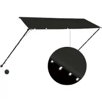 vidaXL Luifel uittrekbaar met LED 300x150 cm antraciet