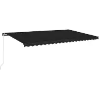 vidaXL Luifel handmatig uittrekbaar 500x350 cm antracietkleurig