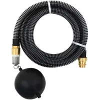 vidaXL Zuigslang met messing koppelingen 1,1'' 20 m pvc zwart