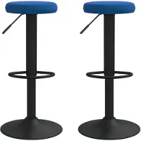 vidaXL Barkrukken 2 st fluweel blauw