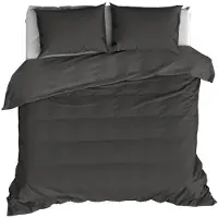 De Witte Lietaer Dekbedovertrek Olivia Ebony Satijn-140 x 200 / 220 cm | 1-Persoons