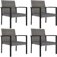 vidaXL Tuinstoelen, 4 stuks, polyrotan, grijs