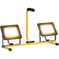 vidaXL LED-flitser met handgreep, 2x50W, warm wit licht
