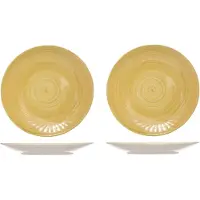 COSY&TRENDY 4x Stuks Ontbijt/dessert Bordje Turbolino Geel 22 Cm - Ontbijtborden