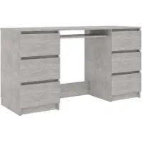 vidaXL Schrijftafel 140x50x77 cm bewerkt hout betongrijs