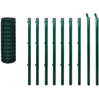 vidaXL Eurohek 10x1,0 m staal groen