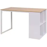 vidaXL Schrijftafel 120x60x75 cm eikenkleur en wit