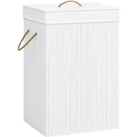 vidaXL Wasmand met 1 vak bamboe wit