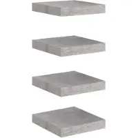 vidaXL Wandschappen 4 st zwevend 23x23,5x3,8 cm MDF betongrijs