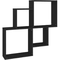 vidaXL Wandschap kubus 80x15x78,5 cm bewerkt hout zwart