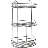Gerimport - Doucherek 3 Laags 25x16x45cm - Hangend Badkamer Rekje - Douchemandje - Geschikt voor Muur/Wand