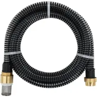 vidaXL Zuigslang met messing koppelingen 1,1'' 5 m PVC zwart