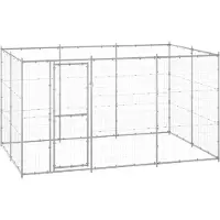 vidaXL Hondenkennel 7,26 m² gegalvaniseerd staal